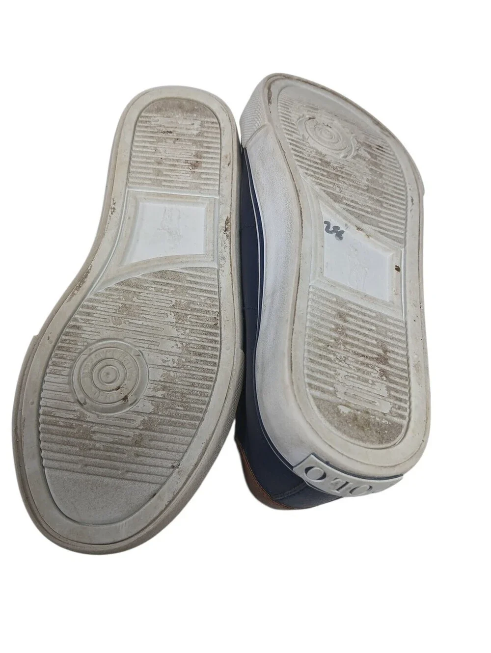RALPH LAUREN BOYS POLO NAVY BLUE Leather WALKING SHOES Polo Logo US size 1